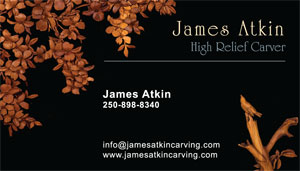 James Atkin carver- business card design image