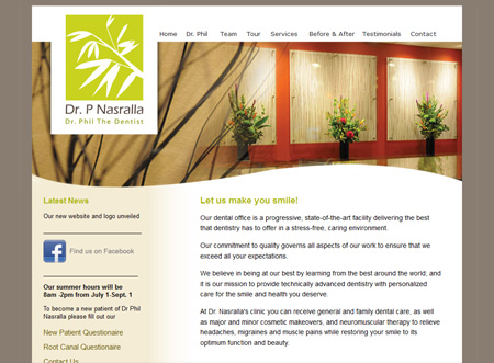 dre phil the dentist website design